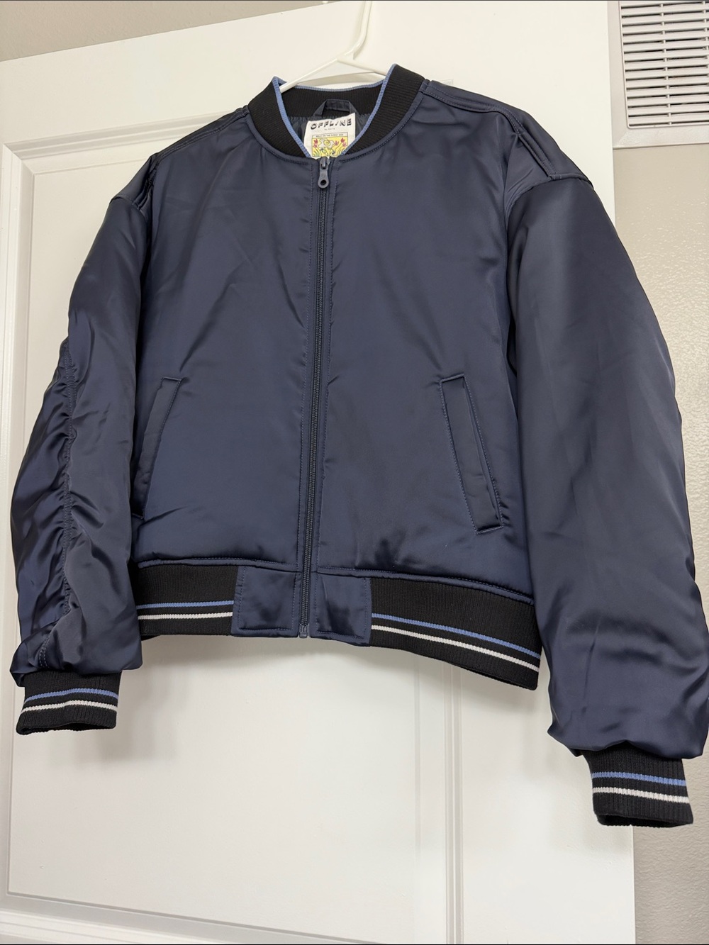 OFFLINE By Aerie Cropped Satin Bomber
Jacket